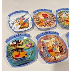 Bradford Disney Winnie the Pooh Whole Year Thru Plates Complete Set 12 Months